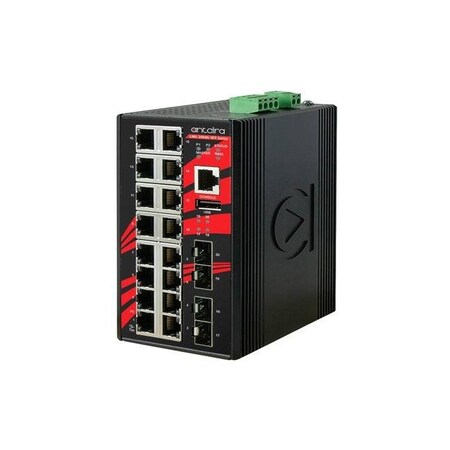 Antaira 20-Port Industrial Gigabit Light Layer 3 Managed Ethernet Switch LMX-2004G-SFP-T